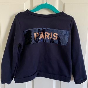 Jacadi dark blue shiny sweatshirt for 4y/o